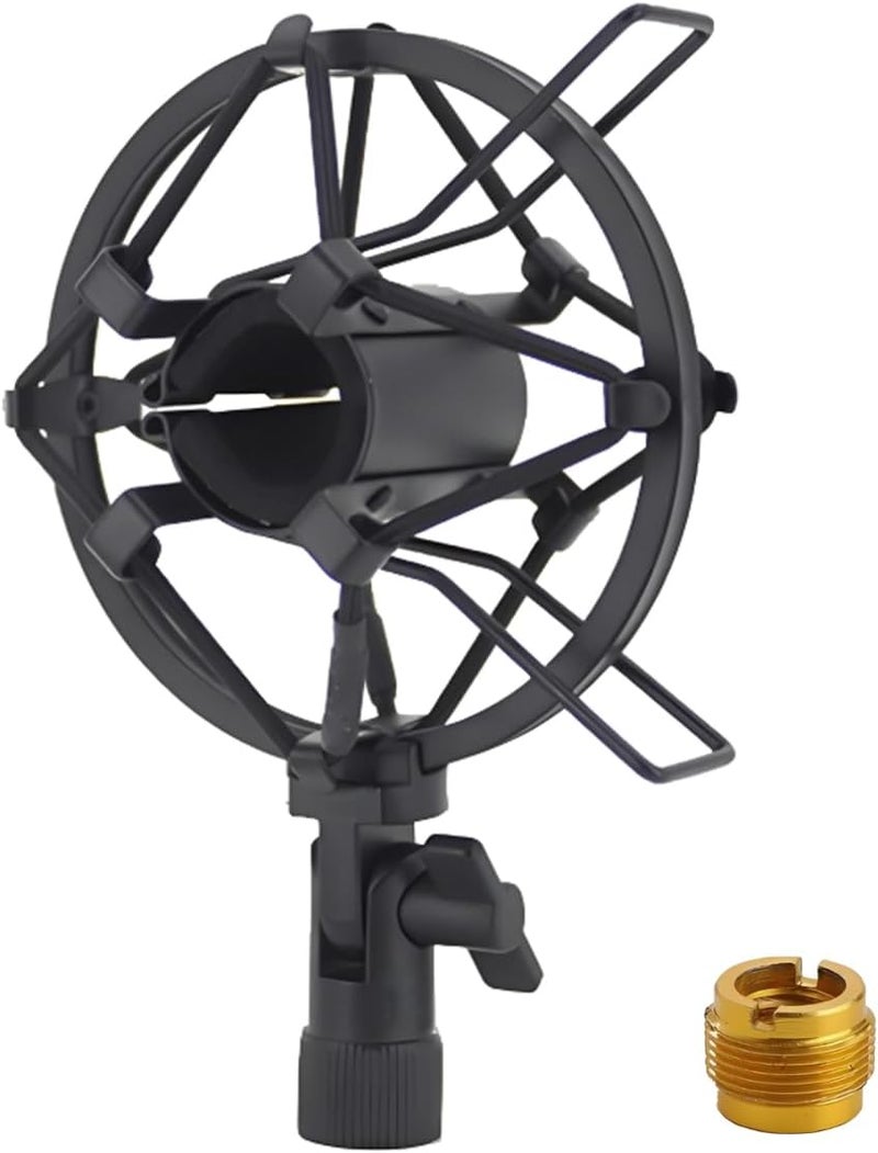 LKRXW 28-35mm Microphone Shock Mount Anti Vibration Mic Suspension Mount Aluminum Alloy Condenser Microphones Holder Clip with Metal Screw Adapter Isolation Absorber Studio - Image 1